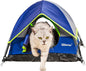 GDanes Blue Cat Tent, Large Cave Bed for Indoor Cats and Small Dogs with Soft Pad - 22" x 22" x 16"