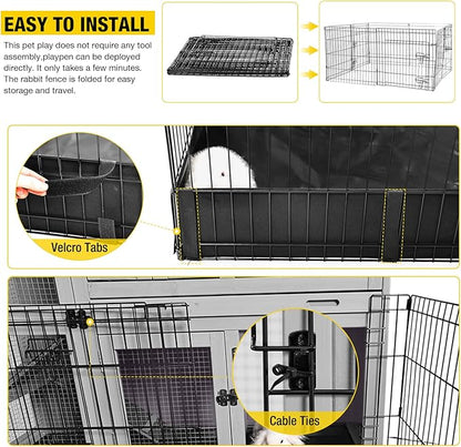 Aivituvin Pet Playpen Guinea Pig Cage Small Animal Rabbit Exercise Pen with Waterproof Floor Liner - Extension Playpen ONLY