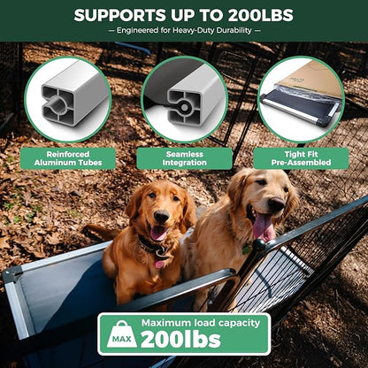 FXW TitanNest Chew-Proof Elevated Dog Bed, Raised Cot for Indoor/Outdoor/Camping Use, Durable & Washable Padded Pet Bed for Medium Dogs, 42.0" L x 27.0" W x 5.0" H, Gray