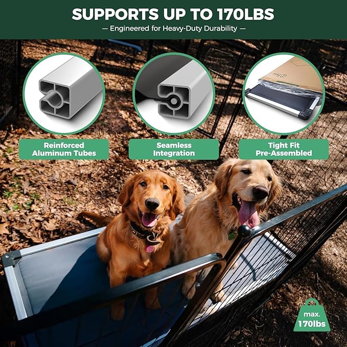 FXW TitanNest Chew-Proof Elevated Dog Bed, Raised Cot for Indoor/Outdoor/Camping Use, Durable & Washable Padded Pet Bed for Extra-Small Dogs, 29.0" L x 18.0" W x 4.5" H, Gray