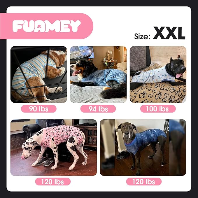 FUAMEY Recovery Suit for Dogs After Surgery,Soft Breathable Dog Bodysuit E-Collar & Cone Alternative Surgical Suit,Male Female Dog Neuter Spay Suits Anti Licking Wounds Onesie Brown Leopard XXL