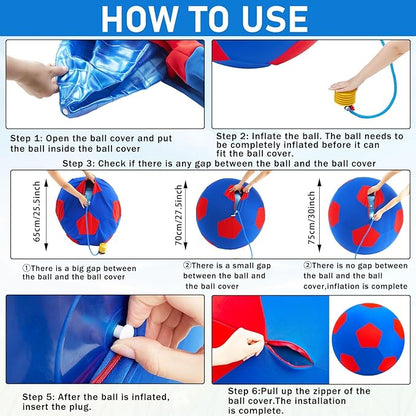 30inch Giant Herding Ball with Cover Anti Burst Ball Please Watch VCR for How to Inflation Horse Toys for Horses Stall Entertainment Play, Pump Included (Classic)