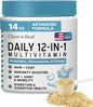 12-in-1 Multivitamin Powder for Dogs - 14 oz of Puppy and Senior Dog Vitamins and Supplements - Advanced Formula with Glucosamine, Omega 3,6,9, Vitamins, Probiotics, and More - Made in The USA
