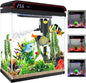 20 Gallon Fish Tank, Large Betta Tank with Glass Aquarium Starter Kits Self Cleaning with 3 Types of LED Lights and Filter Water Pump, Ultra Quiet Decoration Kids Room Gift Decor