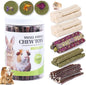 50-60 Pcs Rabbit Chew Toys, Guinea Pig, Hamster, Bunny Chew Toys, Sweet Bamboo, Apple Stick, Timothy Stick, Prevent Teeth Overgrowth, Clean Teeth