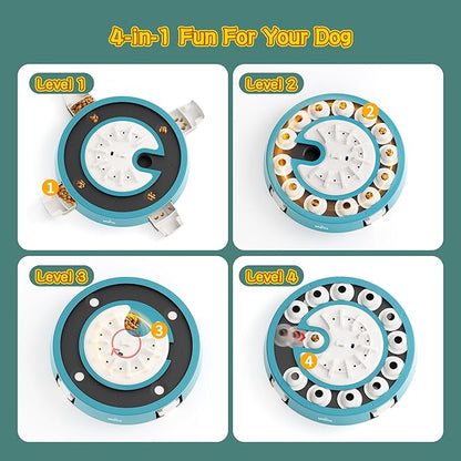 Dog Puzzle,Level 4 in 1 Interactive Toy for Smart Dogs, Multi-Stage Play, Puzzle Toys for Dogs, Cognitive Dog Puzzle Feeder for Slow Eating & Mental Stimulation