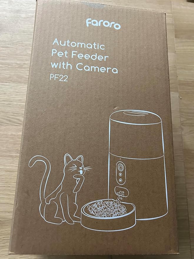 Faroro Automatic Cat Feeder with Camera, 3MP HD Video with Night Vision, 5G WiFi Cat Feeder Automatic with APP Control, 2-Way Audio, Low Food Sensor, Motion Alerts for Cats and Dogs