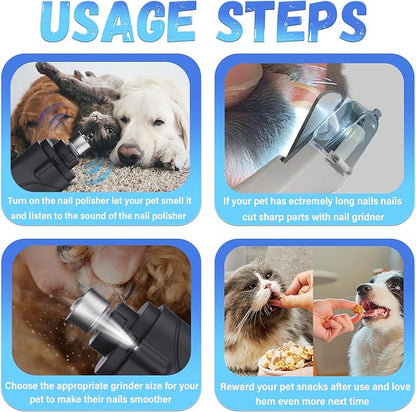 2 in 1 Dog Nail Clippers and Grinder with Lights & Cat Nail Clipper for Large Medium Small Dogs Cats Nail Trimmers USB Rechargeable with 2 LED Lights Dog Claw Care for Non-Black Nails