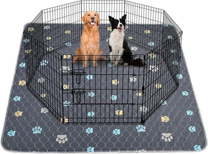 Aitmexcn Washable Puppy Dog Pee Pad, 100% Waterproof Whelping Training Mat for Puppy/Senior Dog, Fast Drying Reusable Puppy Pads for Indoor, Outdoor and Car Travel- 72'' x 72''- 2PCS