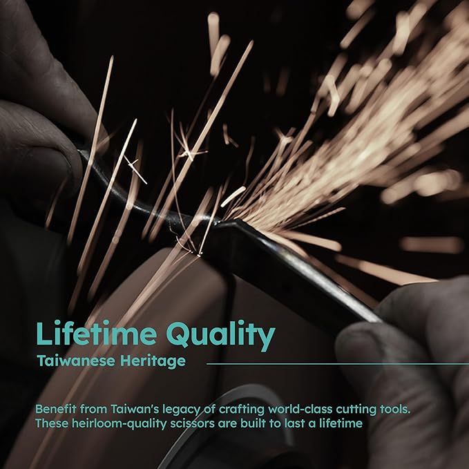 8" Dog Grooming Scissors – Handcrafted, Ergonomic, VG10 Stainless Steel for Sharper, Tougher, Better Edge Retention, Lightweight Shears with 3D Convex Blade for Dogs and Cats