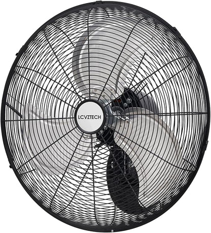 20 inch Wall Mount Fan Oscillating, 3-Speed 5500 CFM High Velocity Industrial Wall Mounted Fan, Heavy Duty Air Circulator for Garage, Shop, Gym, Workshop, Covered Patio - UL Listed