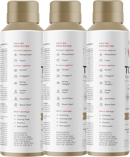 Fragrance Free Insect Repellent, 12-Hour Mosquito & Tick Protection, Picaridin-Based, Water-Based, Lightweight, Quick-Drying, DEET Alternative, Face & Body Use, 3 Pack