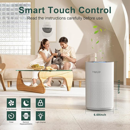 Air Purifiers for Bedroom Home up to 800 ft², Vniup H14 True HEPA Room Air Purifiers for Bedroom, with Fragrance Function Sleep Mode& Light Mode Air Cleaner for Pet Dander Odor Dust Smoke