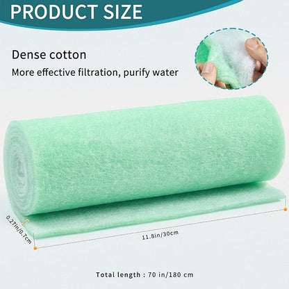 Aquarium Filter Sponge Fish Tank Pond Filter Media Filters Pad for Fish Tank,Filter Freshwater, Saltwater Aquariums, Reusable Fish Pond Filter Material, 0.27" Thick, Green
