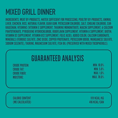 A Strong Heart Canned Wet Cat Food, Mixed Grill Dinner - 13.2 oz Cans (Pack of 12), Made in The USA with Real Chicken & Liver