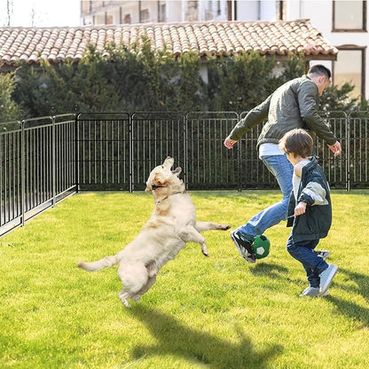 Dog Playpen Outdoor 16 Panels Heavy Duty Dog Fence 32" Height with Thick Pipe Anti-Rust with Doors Portable for RV Camping Yard, Total 36FT, 103 Sq.ft, Snowy Black