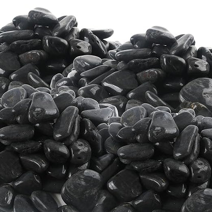 45LB 1"-2" Black Rocks for Plants, Polished Pebbles for Garden Landscaping, Planters,Aquarium,Vase Fillers, Indoor & Outdoor Decor