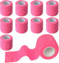 9 Pack 2" x 5 Yards Self Adhesive Bandage Wrap Self Stick Wrap for Ankle, Wrist, Finger, Sports, Breathable Cohesive Vet Tape for Pets (Pink)