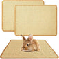 2PCS Rabbit Scratch Mat Natural Bunny Scratching Pad Claws and Teeth Care Rabbit Mats for Cages Chew Toys for Bunny Pet Cage Bedding for Biting Sleeping Nesting, 24x16
