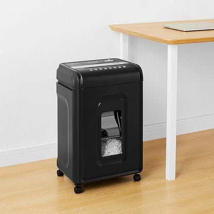 Amazon Basics 24 Sheet Cross Cut Paper, CD and Credit Card Home Office Shredder with Pullout Basket, Black