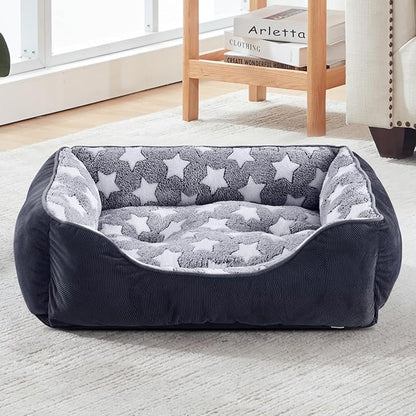 GASUR Rectangle Dog Bed for Large Dogs - Orthopedic, Durable and Anti-Slip. Cozy and Soft, Perfect for Sleeping. Warming Effect for Puppies. (M (30"x24"x9"), Black)