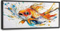Framed Large Fish Wall Art for Living Room, Oversized Graffiti Goldfish Wall Decor Watercolor Fishing Canvas Painting Modern Artwork Home Decoration for Living Room Bedroom Office 60"x30"