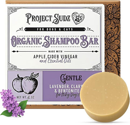 Gentle All Natural Dog Shampoo for Dry Coat for Sensitive Skin | Bar Shampoo for Dogs | Organic Dog Shampoo Sensitive Skin | Lavender (1)
