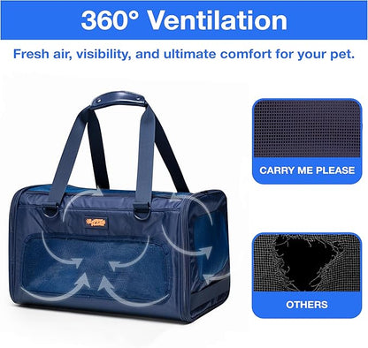 Dog Sling Carrier for Small Dogs – Pet Shoulder Bag with Safety Strap, Breathable Dog Pouch Carrier for Puppies and Cats – Soft Hands-Free Dog Carrier for Travel, Hiking, Shopping