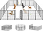 Dog Playpen 40 inch 24 Panels Indoor Outdoor Dog Pen for Large/Medium/Small Dogs Heavy Duty Metal Dog Fence Outdoor for Yard, Puppy Playpen with Door Portable Pet Fence for RV Camping Yard