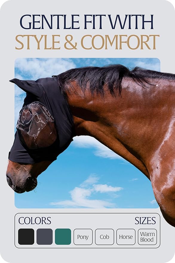 Equinavia Bug Out Fly Mask | Against Flies, Insects, UV Rays - Black - Pony
