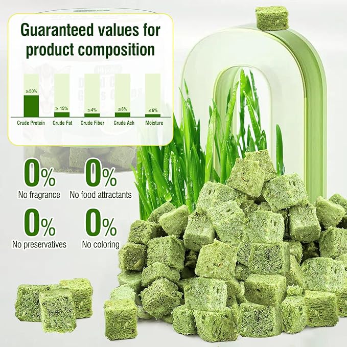 50g Cat Grass Teething Treat, Delicious Cat Grass Teething Snack Edible Cats Chew Toy for Teeth Cleaning and Hairball Removal
