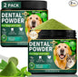 2 Pack Dog Dental Powder, Dog Teeth Cleaning Powder with Natural Herbal Blend & Postbiotics, Dental Powder for Dogs Teeth, Targets Tartar & Reduces Plaque & Bad Breath for Dogs & Cats, Mint -150Grams