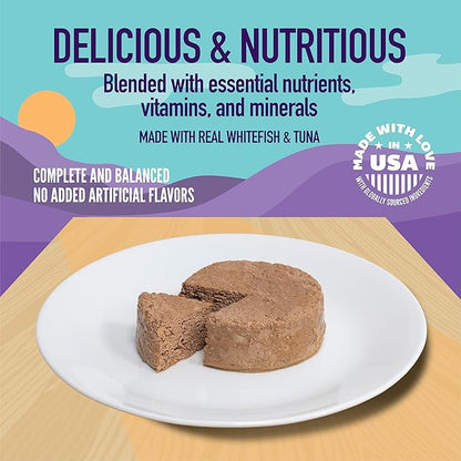 A Strong Heart Canned Wet Cat Food, Whitefish & Tuna Dinner Paté - 5.5 oz Cans (Pack of 24), Made in The USA with Real Ocean Whitefish & Tuna