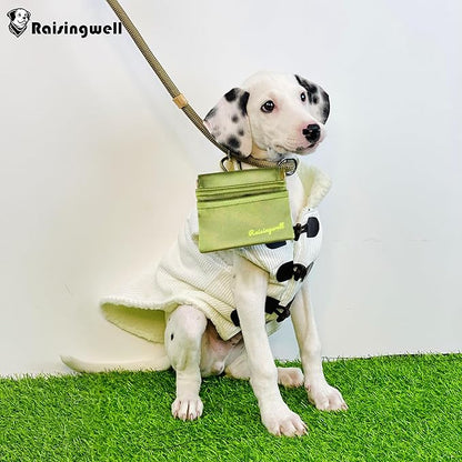 Dog Treat Pouch, Pocket Sized Pet Training Pouch, Hand Free Bronze Dog Walking Bag with Carabiner, Self-Closing Pet Feed Snack Reward, for Puppy Travel or Outdoor Use, NanoPTC