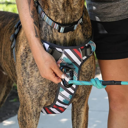 Embark Adventure Dog Harness, Reflective Trim No Pull Dog Harness for Large Dogs - Military Grade Nylon, Front Clip with Gel Lined Handle.