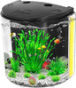 AQUANEAT Fish Tank, 1.2 Gallon Aquarium, Small Betta Fish Tank Starter Kit with LED Light and Water Filter Pump, Round