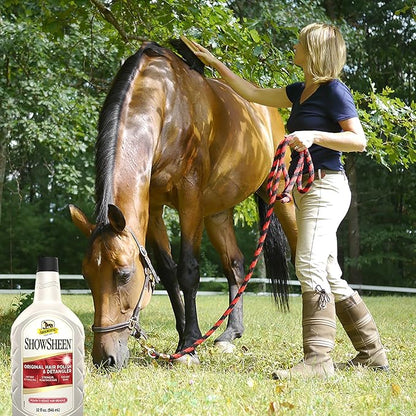 Absorbine ShowSheen Hair Polish & Detangler 32oz Refill Bottle, Horse and Dog Coat, Mane and Tail, Instant Detangling & Reduces Hair Breakage for Healthy Grooming & Radiant Shine