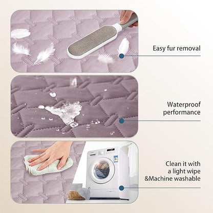 gogobunny 100% Double Sided Waterproof Dog Blanket Soft Pet Bed Cover Reversible Protect Furniture Couch Sofa Car for Puppy Large Dog Cat (Dark Sea Fog/Light Sea Fog, 68x82 Inch (Pack of 1))