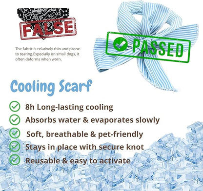 4pcs Cooling Scarf for Pets,Summer Cooling Scarves Keep Cats and Dogs Cool, Reused,Rrecycled,Suitable for Dogs (4pcs-Blue Stripe)