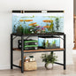 40-50 Gallon Fish Tank Stand, Aquarium Stand with 2-Tier Storage Shelves, Heavy Duty Breeder Turtle Terrarium Stand Rack for Home Office, 36.2" L x 18.9" W x 24.4" H, Rustic Brown FTHR4001