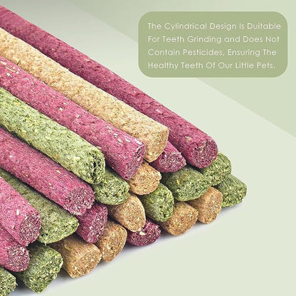 ERKOON Timothy Hay Sticks,Rabbit Chew Toys for Teeth Natural Molar Sticks Rabbits Treats for Bunnies, Chinchilla Guinea Pigs, Gerbil, Hamster (75 Pcs)