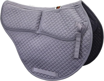ECP Equine Comfort Products All-Purpose Contoured Correction Saddle Pad with Adjustable Memory Foam Inserts for Custom Support, Non-Slip, Shock Absorbing, 22” Spine, 19.5” Drop