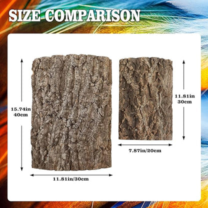 4 Pack Cork Bark Perch for Bird, 11.8 × 7.9 inch Natural Parrot Chewing Toys, Birdcage Background Decor Accessories, Bark Toy for Budgie Parakeet Cockatiel Lovebirds Conures Hamster Guinea Pig Rat