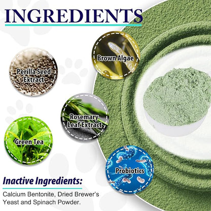 Dog Teeth Cleaning Powder - Dog Dental Powder - Plaque Off Pet Tooth Cleaning lab co - Targets Tartar & Reduces Plaque & Bad Breath - Teeth Cleaning Made Easy