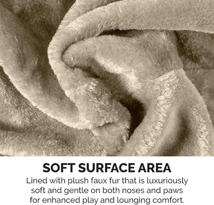 Furhaven 69.3" Tall Cat Tree for Indoor Cats, Ft. Sisal Scratching Posts, 2x Cat Condos, & Toys - Tiger Tough Double Decker Interactive Playground Tower - Cream, One Size