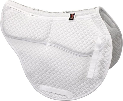 ECP Equine Comfort Products All-Purpose Contoured Correction Saddle Pad with Adjustable Memory Foam Inserts for Custom Support, Non-Slip, Shock Absorbing, 22” Spine, 19.5” Drop