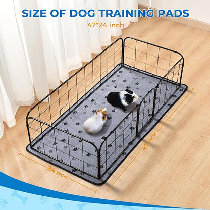 Fostanfly Non-Slip Washable Pee Pads for Dogs, 2 Pack 24"x47" Guinea Pig Cage Liner Ultra-Absorbent and Leak-Proof for Small Animal Guinea Pigs Rabbit Bunny Hamster