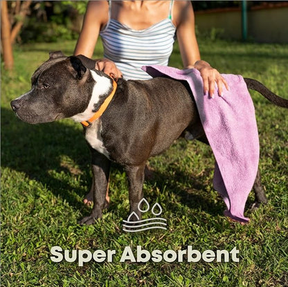 Extra Large Dog Towel Soft Absorbent Bath Pet Towels for Drying Dogs, Elastic Terry Microfiber Soft Towel, Machine Washable, Quick Dry, Multipurpose (L, XL, 2XL) (Blue, XL)