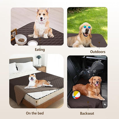 gogobunny 100% Double Sided Waterproof Dog Blanket Soft Pet Bed Cover Reversible Protect Furniture Couch Sofa Car for Puppy Cat Kids (Dark Coffee/Light Coffee, 30x80 Inch (Pack of 1))