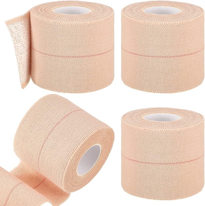 4 Rolls Elastic Tape Adhesive Elastic Tape Self Adhesive Bandage Wrap Flexible Stretch Bandages for Sports Ankle, Knee and Wrist Sprains Animal Pets, 2 Inch x 5 Yard